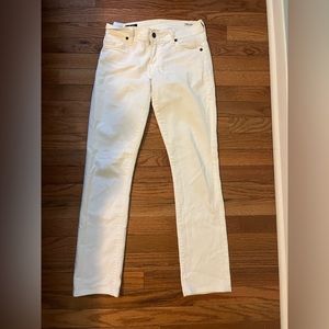 Vintage White Low Rise Straight Cut Jeans